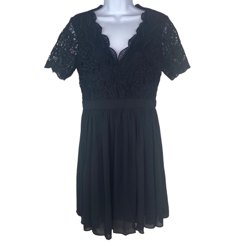 Lulu's Angel In Disguise Lace Cocktail Dress Black Size M 24945 Skater‎ - Picture 4 of 12